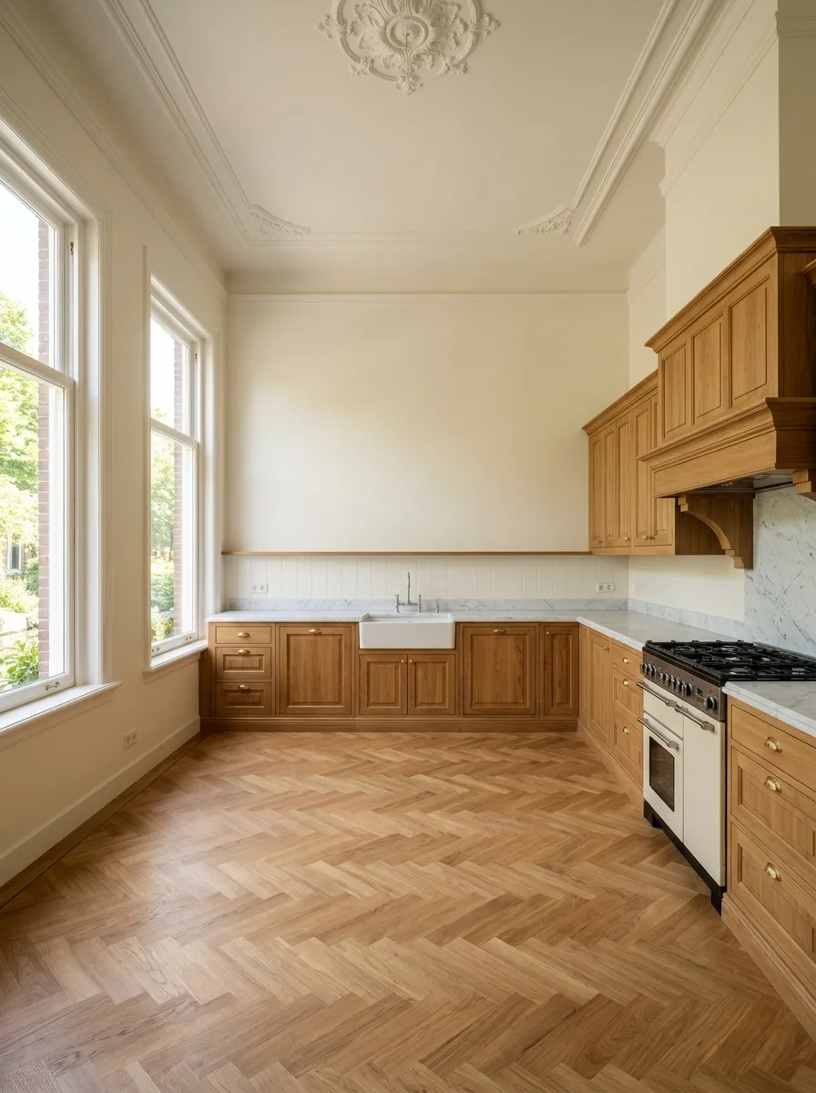 Klassieke keuken met houten fronten
