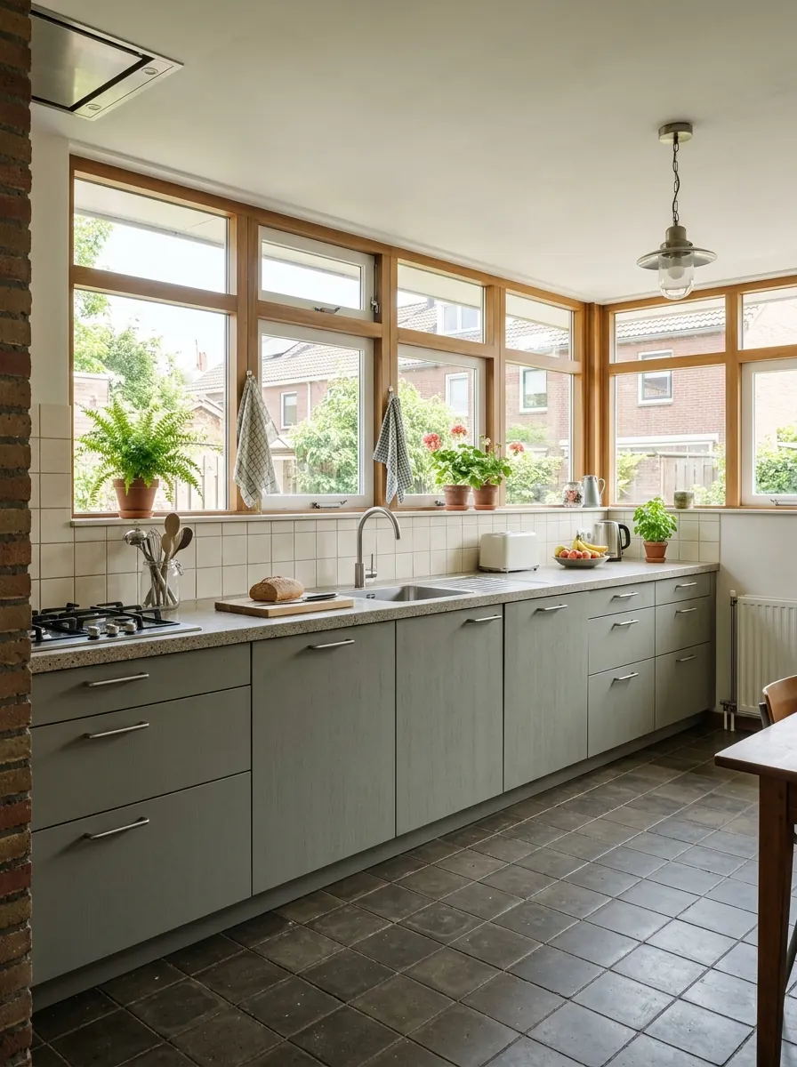 Keuken over de volle breedte van een jarentachtig hoekwoning