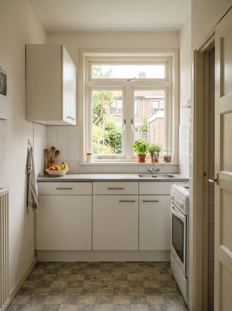 Compacte keuken in een naoorlogse eengezinswoning
