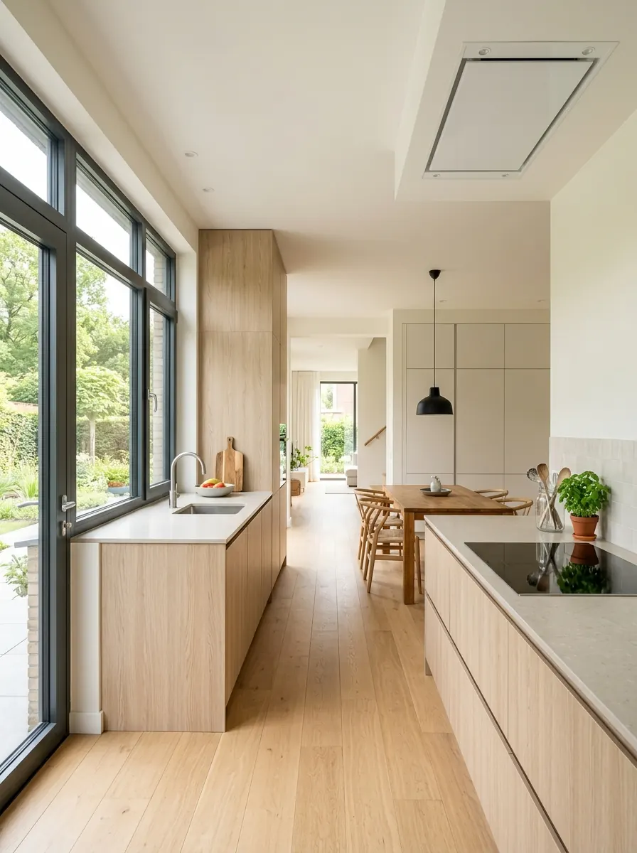 Open keuken in een nieuwbouw twee-onder-een-kapwoning